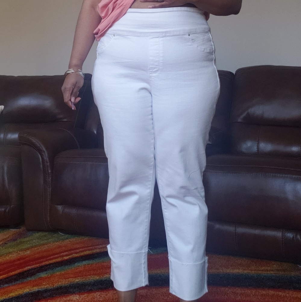 White Seven crop jeans